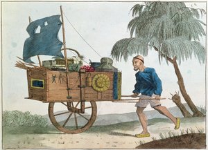 Paysanne chinoise avec une brouette à voile, 1811 - French School