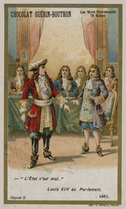 Carte de commerce Chocolat Guerin-Boutron, série Mots Historiques - French School