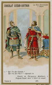 Carte de commerce Chocolat Guerin-Boutron, série Mots Historiques - French School