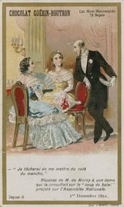 Carte de commerce Chocolat Guerin-Boutron, série Mots Historiques - French School