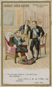 Carte de commerce Chocolat Guerin-Boutron, série Mots Historiques - French School