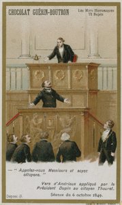 Carte de commerce Chocolat Guerin-Boutron, série Mots Historiques - French School
