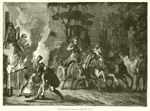 Chretiens mariyrises par Neron (engraving) - French School