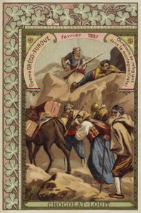 Chrétiens se réfugiant dans les montagnes de Crète, guerre gréco-turque, février 1897 - French School