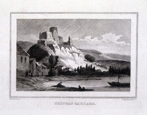 Château Gaillard vu de la Seine - Gravure
