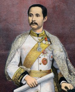 Chulalongkorn (1853-1910), Roi de Siam. En 1897, Chulalongkorn est devenu le premier monarque siamois à visiter l