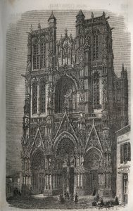 Église Saint-Vulfran ancienne collégiale à Abbeville dans le département de la Somme en France - gravure dans « Histoire de France » par Victor Duruy (1811-1894) - 1882 - French School