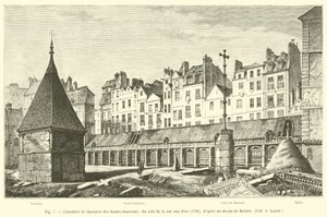 Cimetière et charniers des Saints-Innocents, du côté de la rue aux Fers, 1780, d