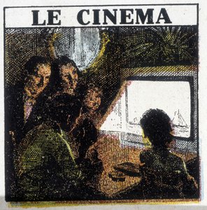 Projection de cinéma, vers 1920 - French School