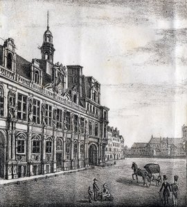 Hôtel de Ville - "Alphabet Pittoresque des Monuments de Paris" vers 1840 (gravure) - French School