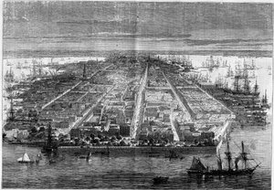 Vue de la ville de Charleston, Caroline du Sud, États-Unis - French School