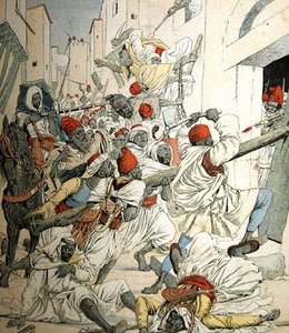 Guerre civile au Maroc, illustration de couverture de Le Petit Journal, 18 janvier 1903 - French School