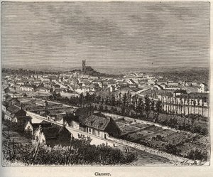 Clamecy - Nièvre - Bourgogne - gravure dans "La France illustrée: géographie, histoire, administration statistique" par V.A. Malt-Brown. 1884 - French School