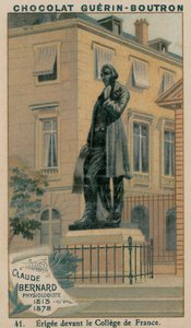 Claude Bernard, Physiologiste, 1813-1878, Érigée devant le Collège de France - French School