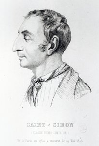 Claude Henri de Rouvroy, Comte de Saint-Simon, gravé par Perrot - French School