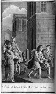 Cléobis et Biton frères jumeaux argiens, fils de Cydippe, prêtresse d