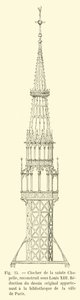 Clocher de la Sainte-Chapelle, reconstruit sous Louis XIII, réduction du dessin original appartenant à la bibliothèque de la ville de Paris - French School