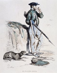 Garde-côte XIXe siècle par Soubon - French School