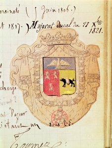 Blason de Charles Maurice de Talleyrand-Périgord (1754-1838) Prince de Bénévent - French School