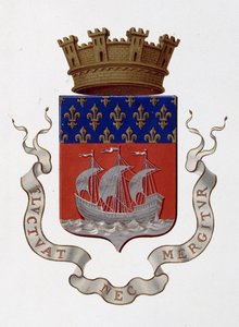 Blason de la ville de Paris : Empire (Napoléon III) - Décision préfectorale du 24 novembre 1853 - dans « Armorial National de France », par H. Traversier, Paris - French School