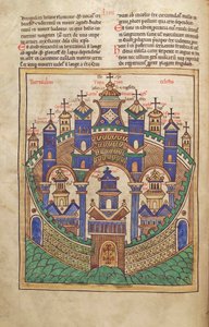 Plan de Jérusalem céleste, du Liber Floridus par Lambert de Saint-Omer vers 1120 - French School
