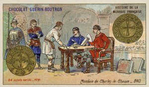 Pièces de monnaie de Charles le Chauve, 840 - French School