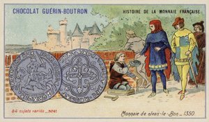 Pièces de monnaie de Jean le Bon - French School