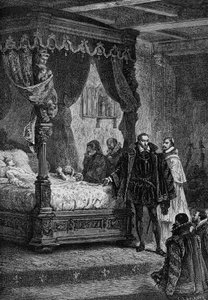Coligny au lit de mort de François II - dans "Histoire de France" par Guizot - French School
