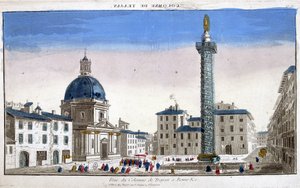 Vue de la colonne Trajane (Colonna Traiana) à Rome - gravure - French School