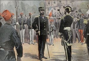 Le commandant Jean-Baptiste Marchand (1863-1934) reçoit la cravate de commandeur de la Légion d