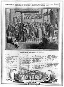 Consécration et Couronnement de Henri IV (1553-1610) à la Cathédrale de Chartres le 27 janvier 1594, fin du 16ème siècle - French School