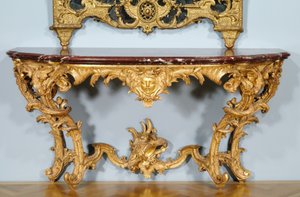 Console, conçue par Jules-Michel Hardouin (1635-1737), fabriquée par Pierre Turpin et Michel II Lange, vers 1725 - French School