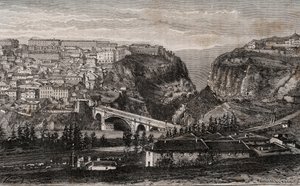 Constantine (Algérie) - gravure dans "La France illustrée: géographie, histoire, administration statistique" par V.A. Malte-Brun. 1884 - French School