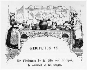 Cuisine, illustration de La Physiologie du Goût, ou Méditations de Gastronomie par Anthelme Brillat-Savarin - French School