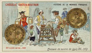 Pièces de cuivre de Louis XV - French School