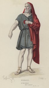 Corneille, Horace, Acte III, Scène VI (gravure en couleur) - French School