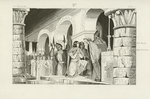 Couronnement de Louis III et Carloman comme rois de Francie occidentale, 879 - French School