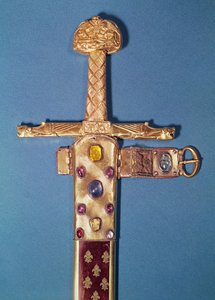 Épée de couronnement des rois de France, appartenant à Charlemagne (742-814), connue sous le nom de Joyeuse (métal) - French School
