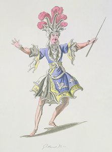 Costume pour le Magicien, dans Dardanus, un livret de Leclerc de Labruère, composé par Jean-Philippe Rameau (1683-1764) fac-similé par A. Guillaumot Fils (gravure en couleur) - French School