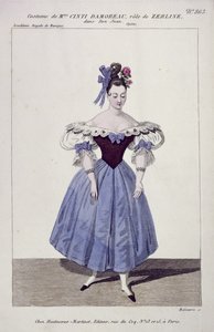 Costume pour Madame Cinti Damoreau dans le rôle de Zerlina dans Don Giovanni, gravé par Maleuvre, imprimé par Hautecoeur-Martinet