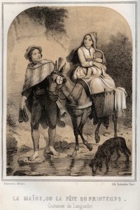 Costumes du Languedoc - la Maios ou la fête du printemps - gravure dans « Les soirées de mon oncle, mémoires et récits de voyages » par Moring Michel - Fin XIXe siècle