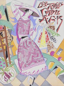 Dessins de tissus en coton des années 1920 (lithographie couleur) - French School