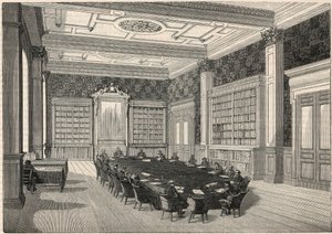 Cour des comptes - bibliothèque et salle du conseil - Gravure dans « Tableau-de-Paris » par Edmond Texier 1852 - French School