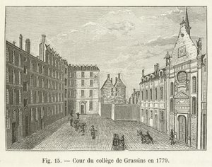 Cour du collège de Grassins en 1779 - French School