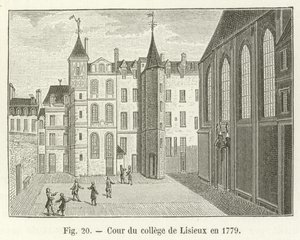 Cour du collège de Lisieux en 1779 - French School