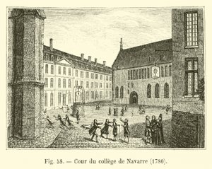 Cour du collège de Navarre, 1780 - French School