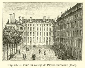 Cour du collège de Plessis-Sorbonne, 1656 - French School