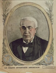 Illustration de couverture du Petit Journal représentant Thomas Alva Edison, 1917 - French School