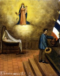 Berceau dans un bureau de vote - ex-voto, Musée de Jouques