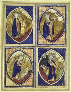 Création du firmament, création du soleil et de la lune, création des animaux, création des oiseaux, fin du XIIIe siècle - French School